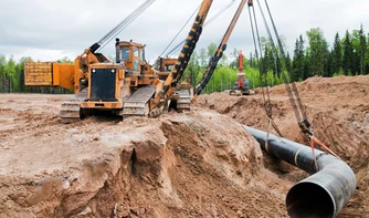 installing a gas line on a construction site