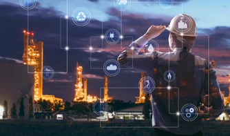 man in hard hat at power plant